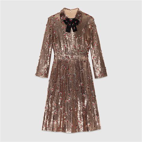 gucci sequin embroidered ruffle dress|gucci ladies dresses.